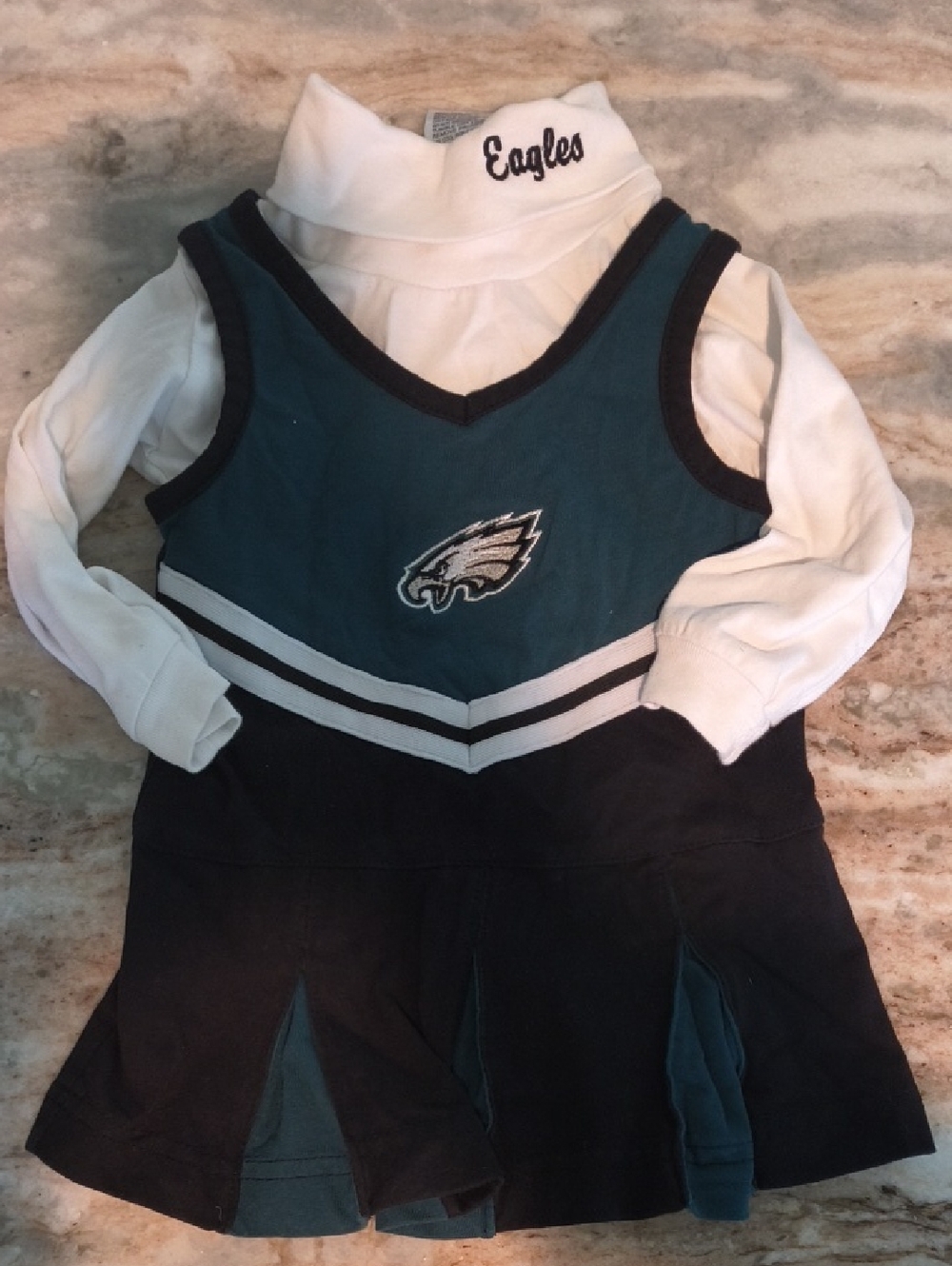 Philadelphia Eagles Baby Cheer Dress with White Turtleneck